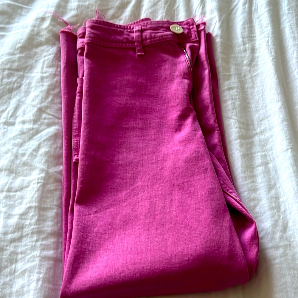 zara high rise pink jeans size usa 0 eur 32 mex 22 super cut and great quality!!